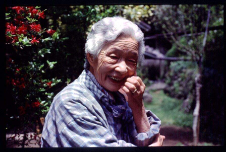 Grandmother in her garden, near Shuzenji (Izu)